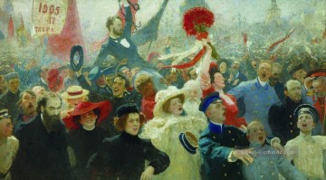 Manifestation 17 Oktober 1905 1907 Ilya Repin Ölgemälde